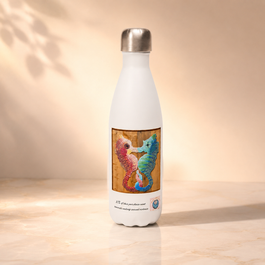 Our Light Beneath The Waves Seahorse Mosaic 17oz Water Bottle
