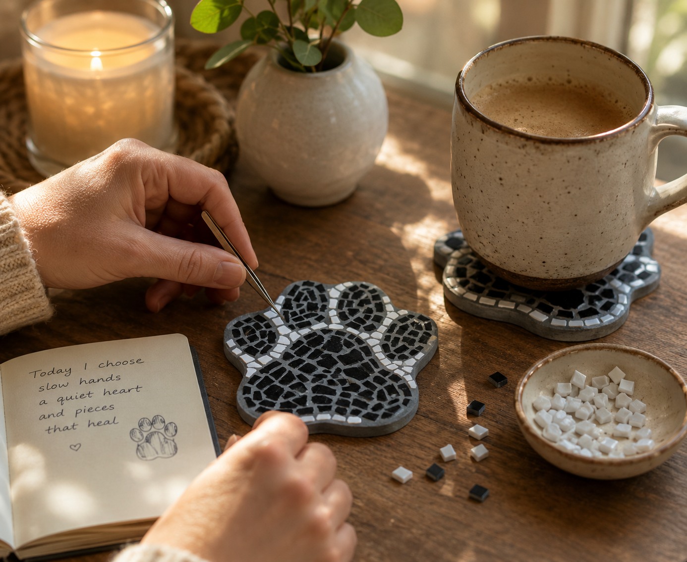 Paw Print Coasters Digital Download Design & Instructions Kit