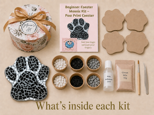 Paw Print Coasters Level 1 Physical Kit — Set of 4