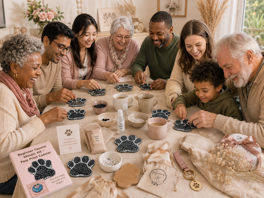 Paw Print Coaster Mosaic Kits for Families & Friends | Create Together DIY Experience