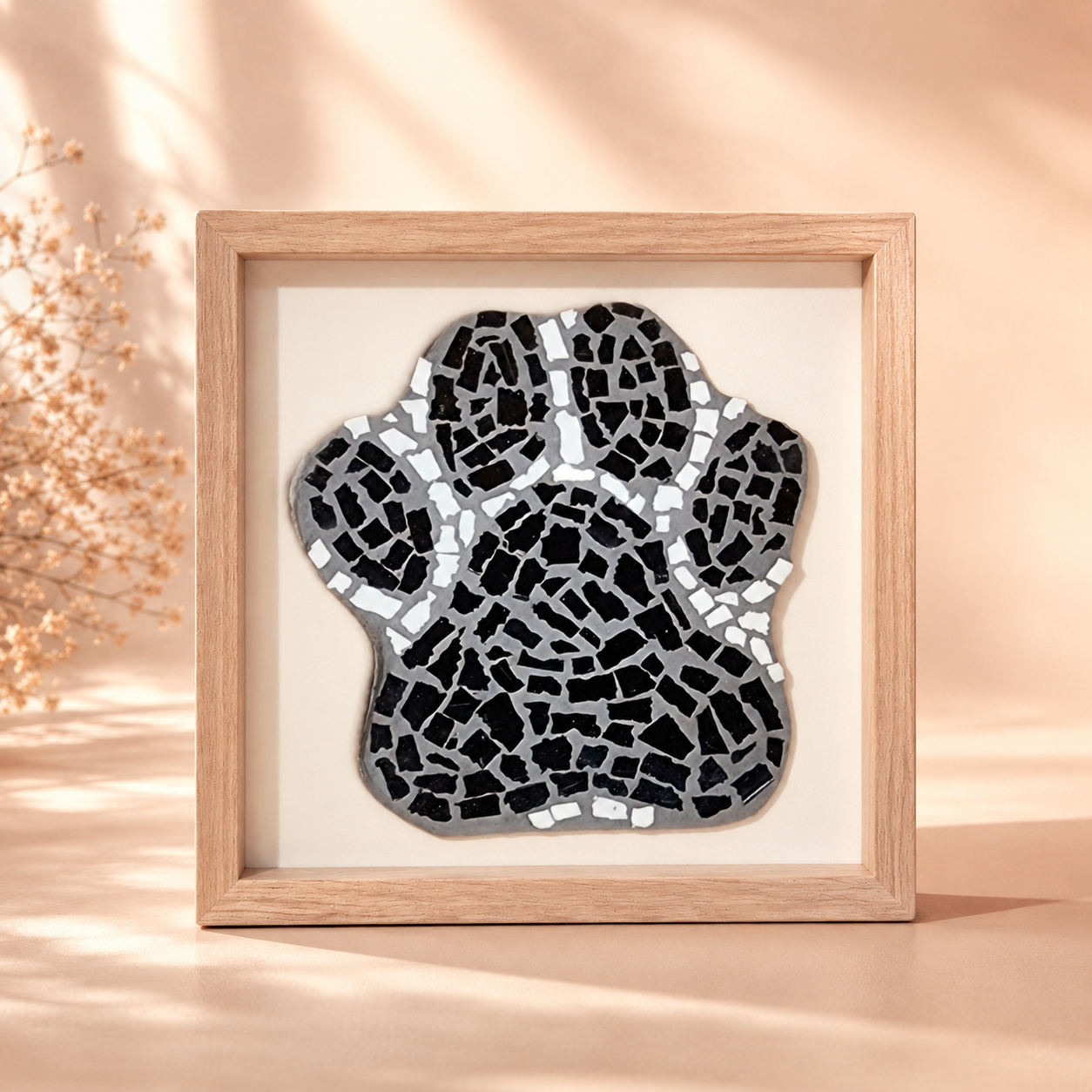 Paw Print Coaster Wooden Framed Poster | Pet Lover Wall Art with Meaning