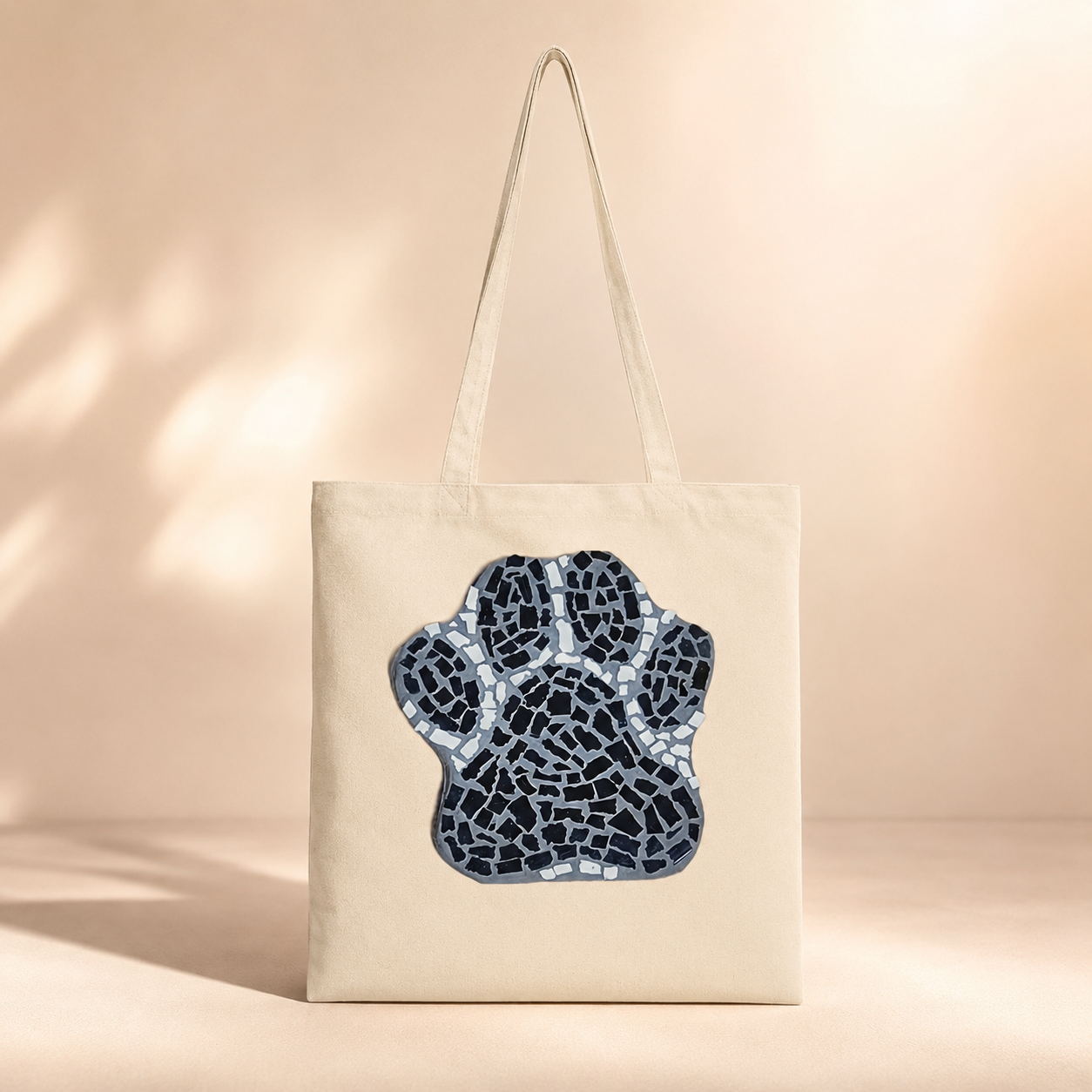 🐾 Paw Print Coaster Long Handle Tote Bag — Pet Memorial Art Tote