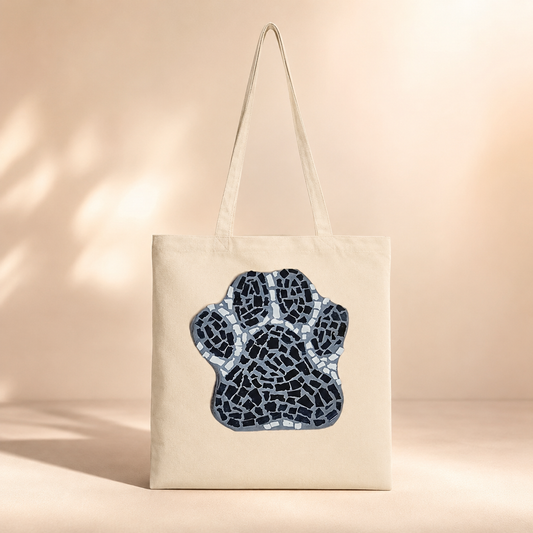 🐾 Paw Print Coaster Long Handle Tote Bag — Pet Memorial Art Tote