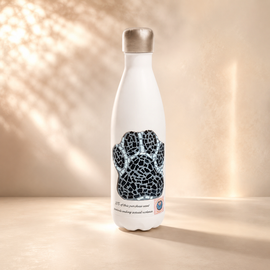 🐾 Paw Print Coaster Water Bottle — 17oz Pet Memorial Bottle