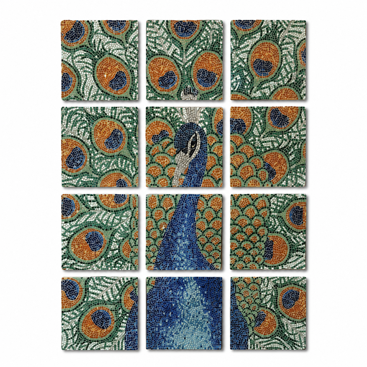 Peacock's Awakening Modular Mosaic | Mosaic Template | 🛠 Level 4 12 A3 Printouts (Design Only)