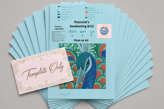 Peacock's Awakening Modular Mosaic | Mosaic Template | 🛠 Level 4 12 A3 Printouts (Design Only)