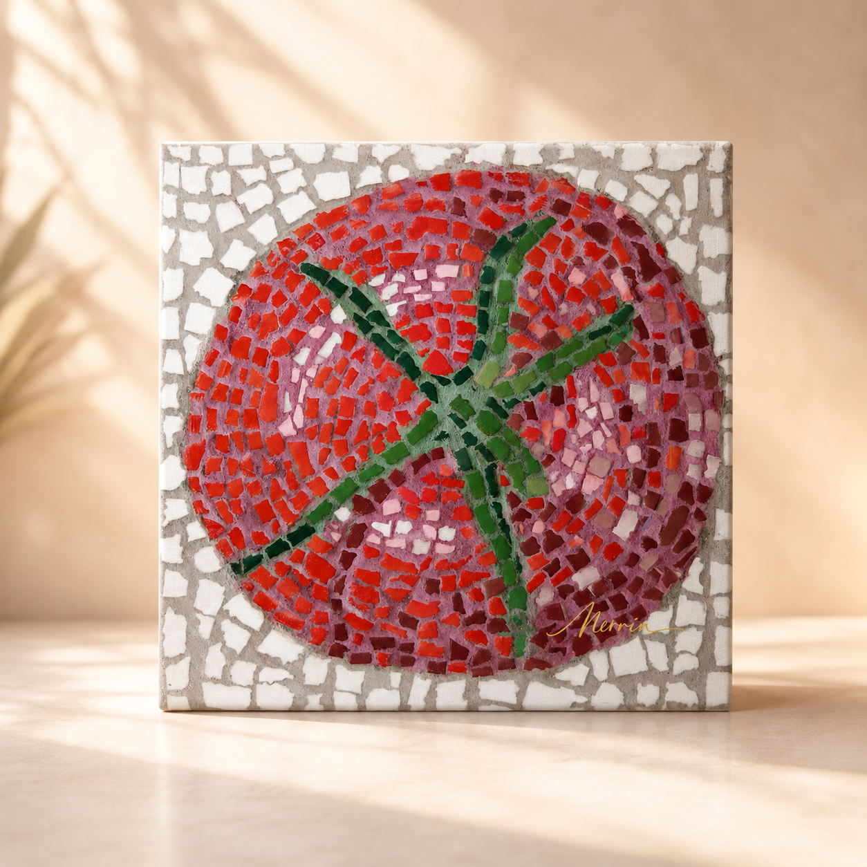 Perfectly Ripe Mosaic Canvas Print | Tomato Wall Art