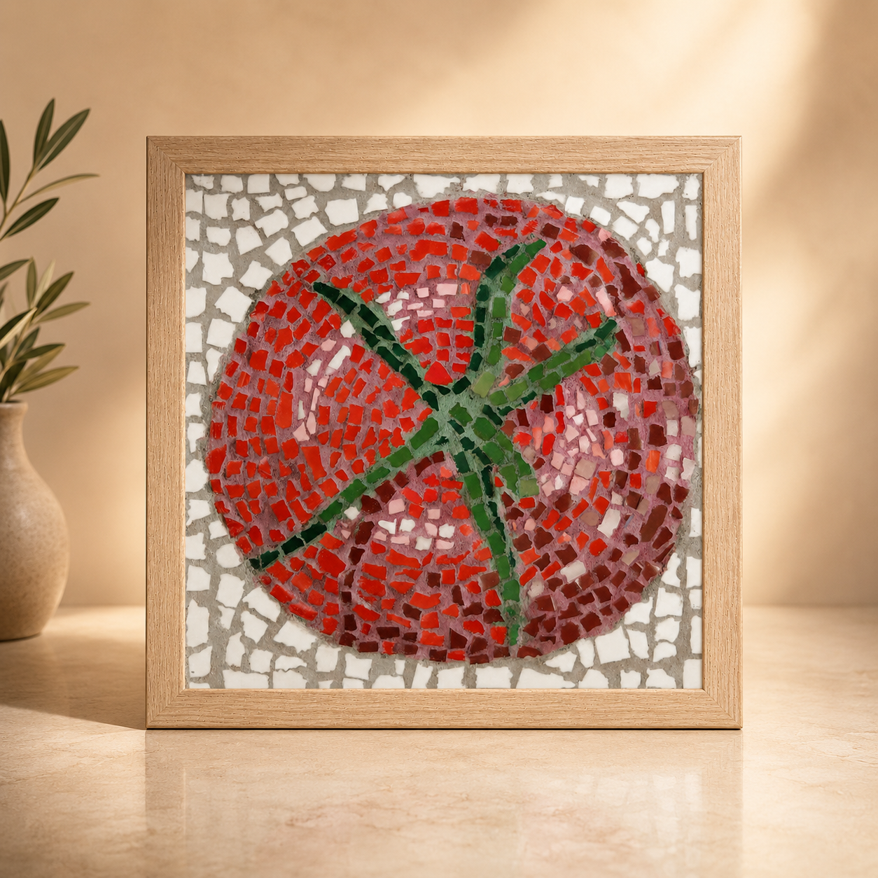 Perfectly Ripe Premium Framed Poster | Tomato Mosaic Wall Art