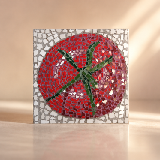 Perfectly Ripe Original Mosaic Artwork | 15cm Tomato Mosaic