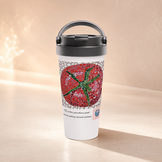 Perfectly Ripe 15oz Stainless Steel Travel Mug | Tomato Mosaic Art Mug