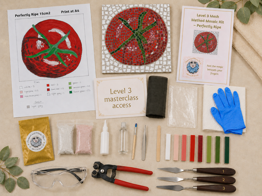 Perfectly Ripe Tomato Mosaic Kit | Luxury Mosaic Art Kit with Plywood Board | 🛠 Luxury Kit With Tool Kit