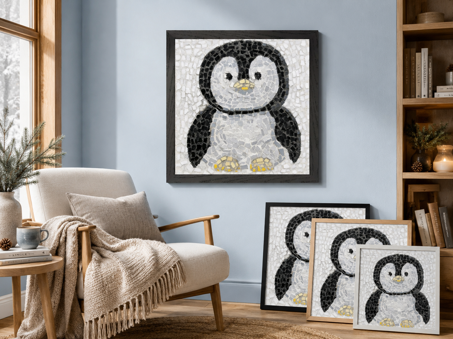 Emperor Pingu Framed Fine Art Poster | Penguin Wall Art