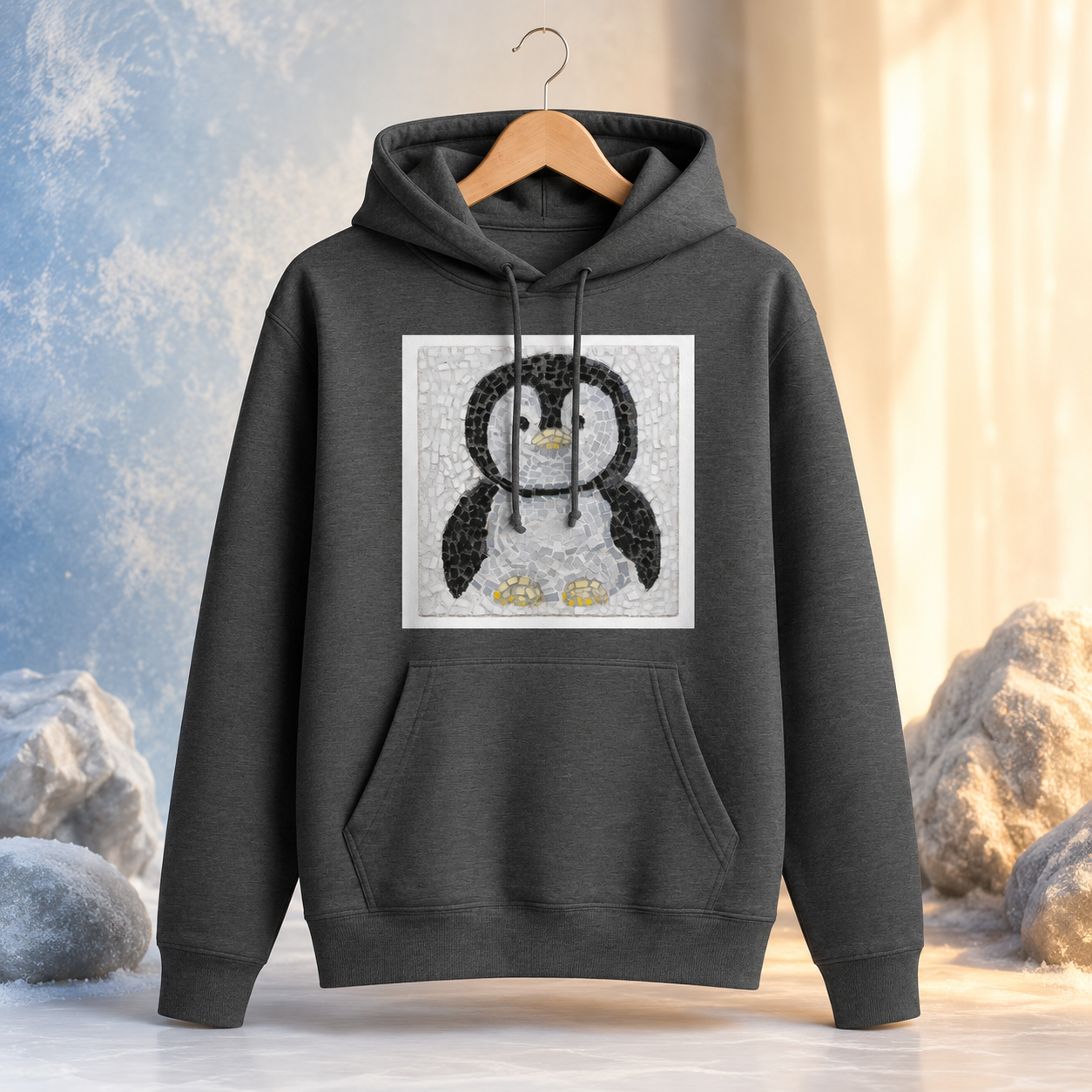 Emperor Pingu Mid-Weight Hoodie | Whimsical Penguin Art Hoodie