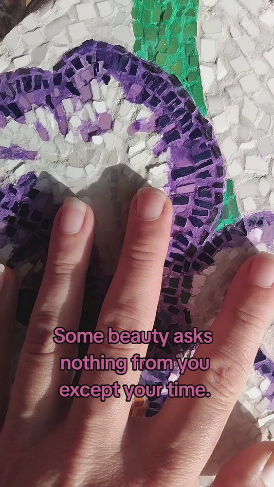 Violetta Iris Flower Mosaic Design (Level 3 – Refine, Mesh Method) Digital Design + Instructions