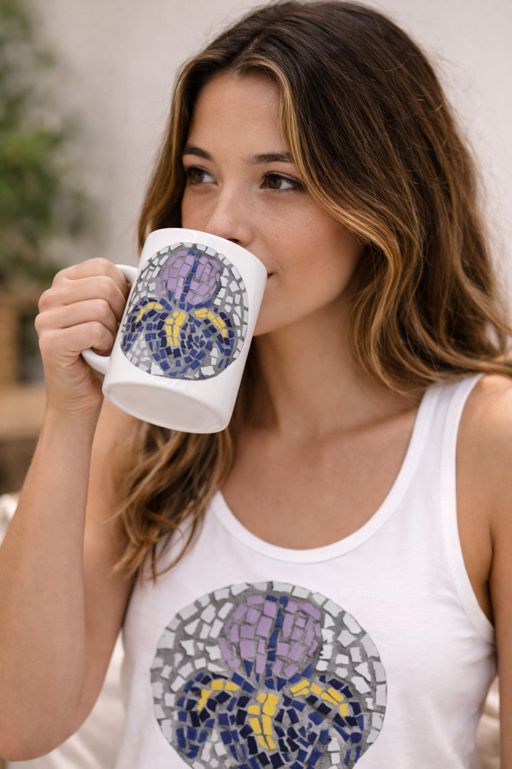 Iris Coaster 15oz Ceramic Mug — Floral Mug with Meaning