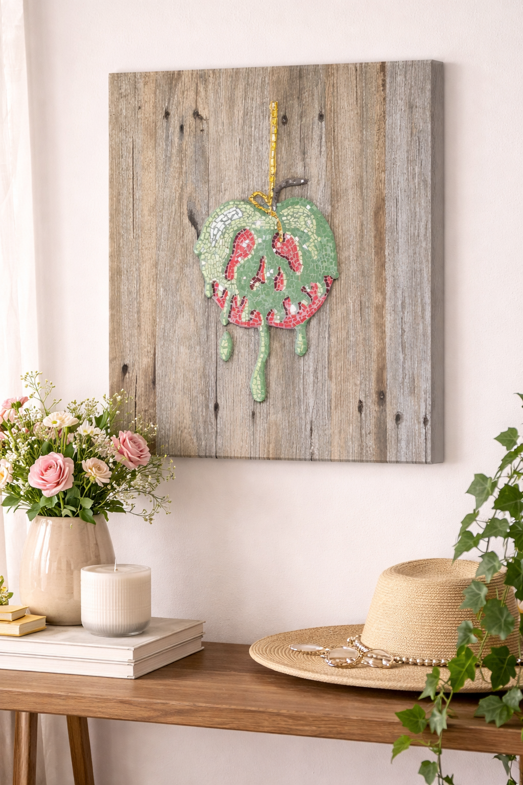 Poisoned Apple Mosaic Canvas Print | Dark Fairytale Wall Art