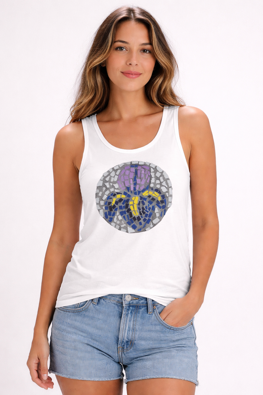 The Iris Coaster Unisex Jersey Tank Top | Floral Mosaic Art Tank