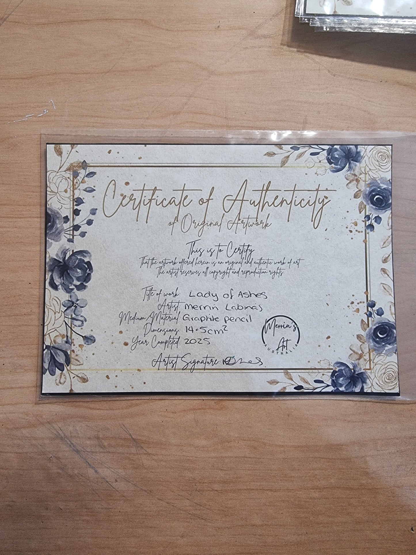 🐞 Lady of Ashes — Original Graphite Stationery Design