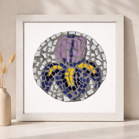 The Iris Coaster Framed Fine Art Print | Floral Mosaic Wall Art