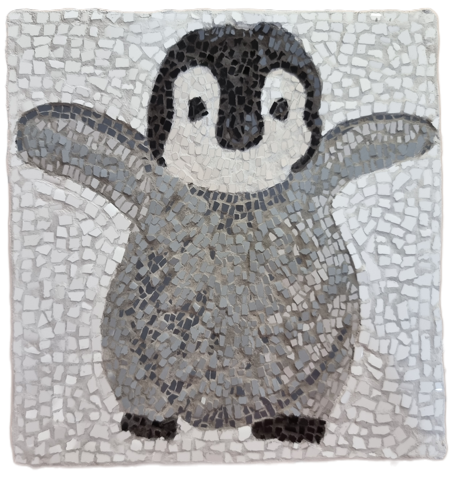 "I'm Coming, Mummy!" Medium Hanging Emperor Penguin Mosaic — One of a Kind