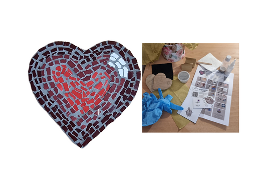 Heart Mosaic Coaster DIY Kit – 10cm Shaped | Beginner-Friendly No Tools Needed