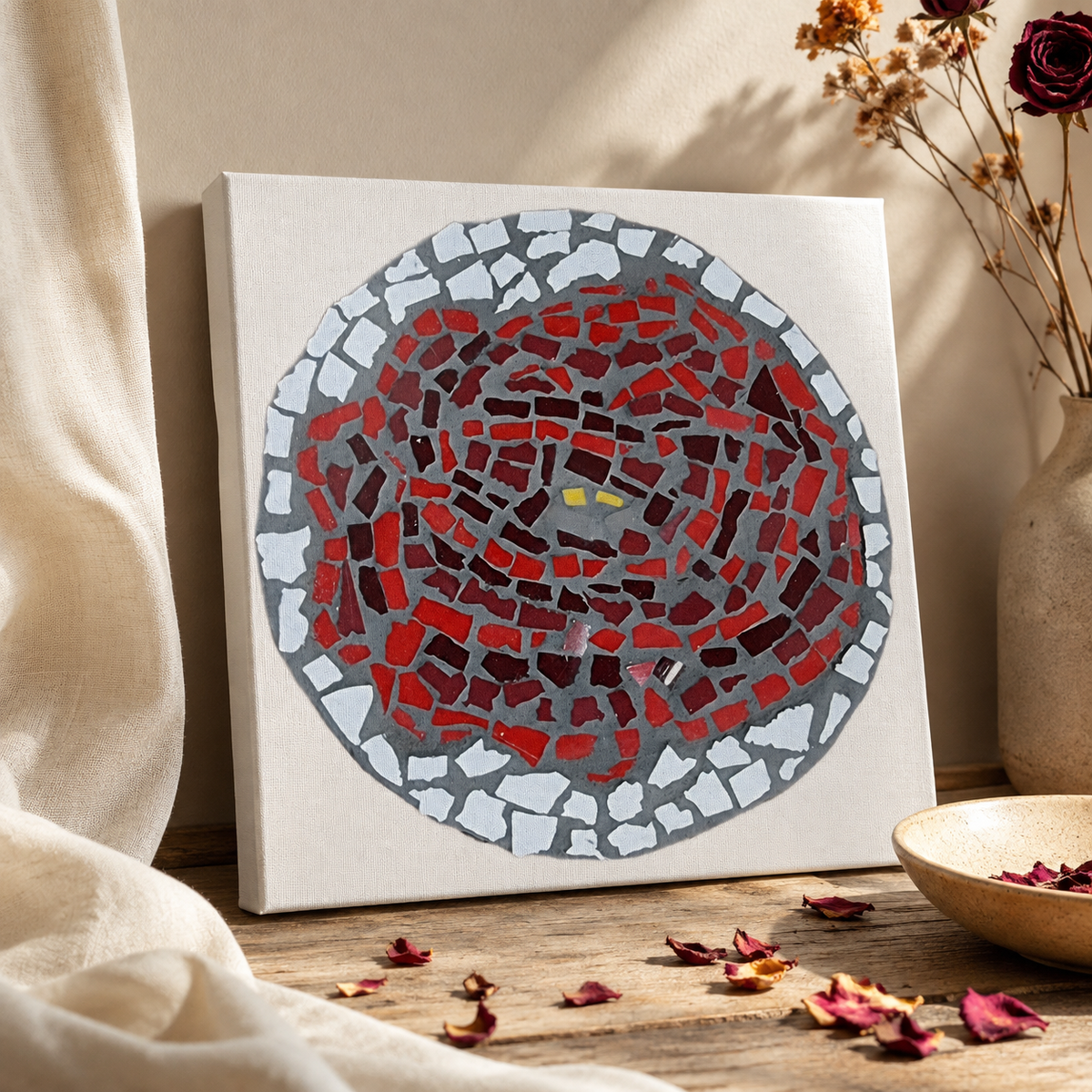 Rose Coaster Canvas Print | Blooming After Hurt Wall Art