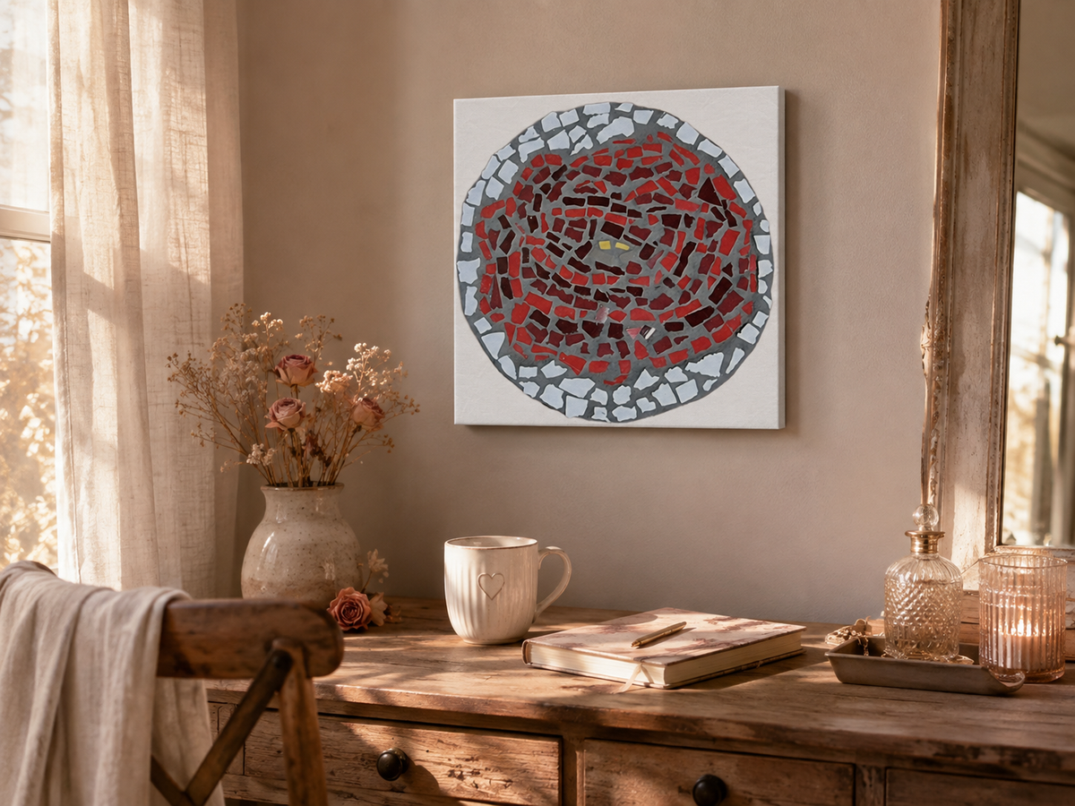Rose Coaster Canvas Print | Blooming After Hurt Wall Art