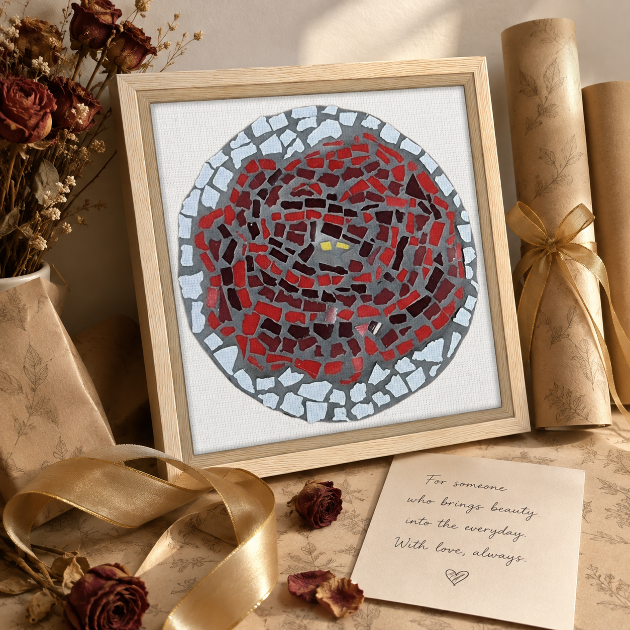 Rose Coaster Framed Canvas Print | Symbolic Rose Wall Art