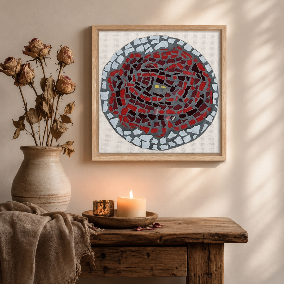 Rose Coaster Framed Canvas Print | Symbolic Rose Wall Art