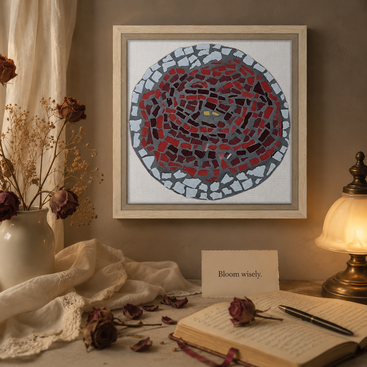 Rose Coaster Framed Canvas Print | Symbolic Rose Wall Art