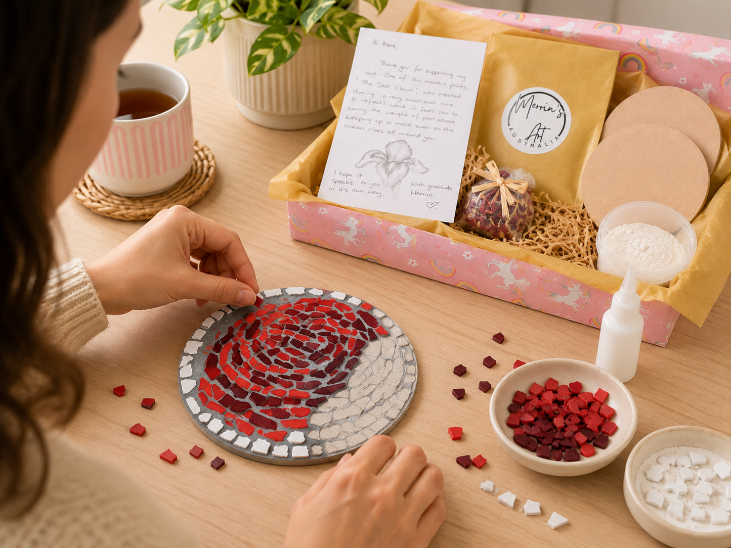Rose Coaster Mosaic Kits for Families & Friends | Create Together DIY Experience