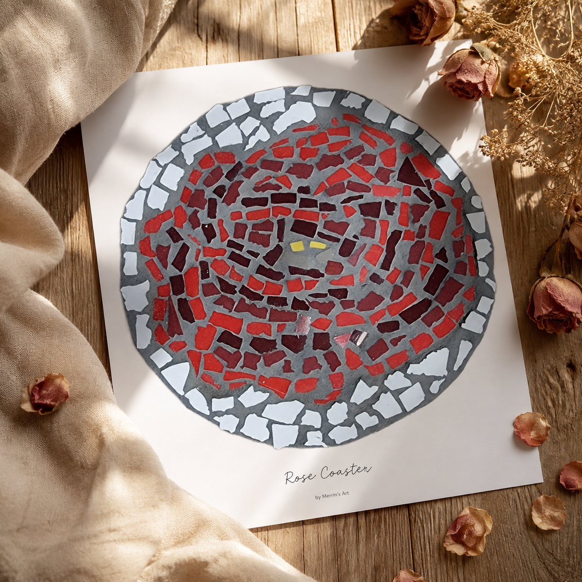 Rose Coaster Fine Art Poster | Floral Wall Art About Resilience & Healing