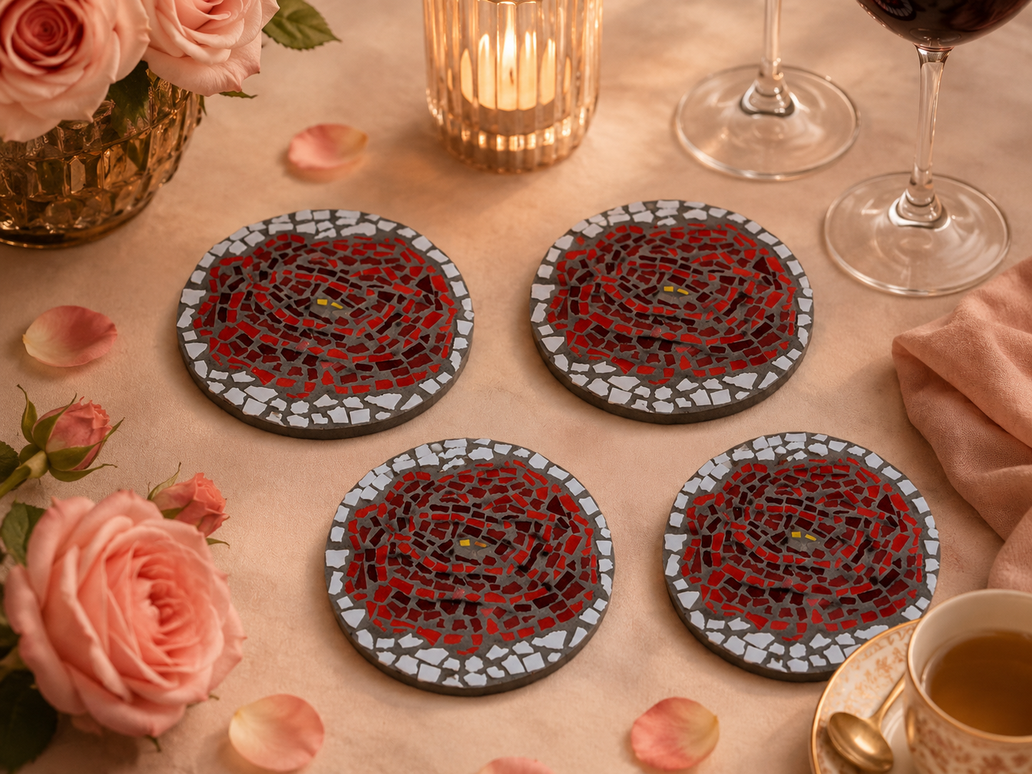 Rose Coaster Mosaic Kits for Families & Friends | Create Together DIY Experience
