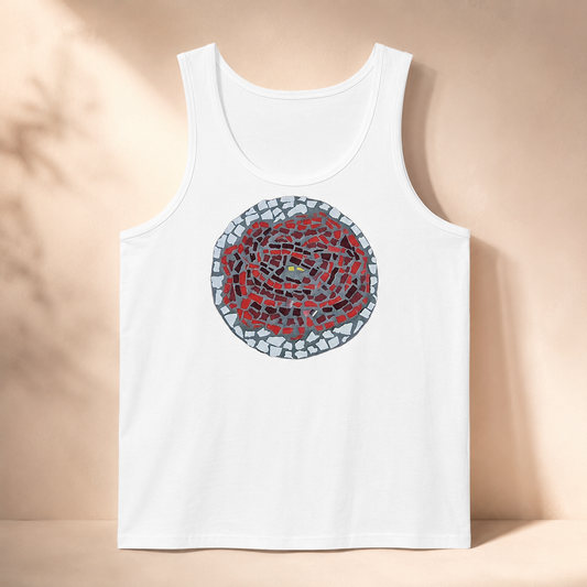 Rose Coaster Unisex Jersey Tank Top | Floral Wearable Art with Meaning