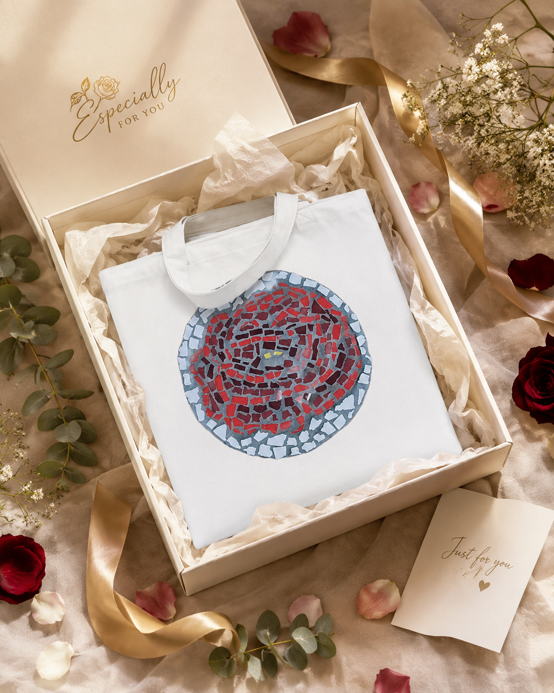 Rose Coaster Eco-Friendly Tote Bag | Floral Cotton Tote with Meaning