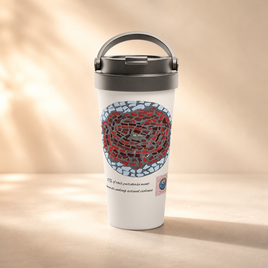 Rose Coaster Stainless Steel Travel Mug | Floral 15oz Travel Cup with Meaning
