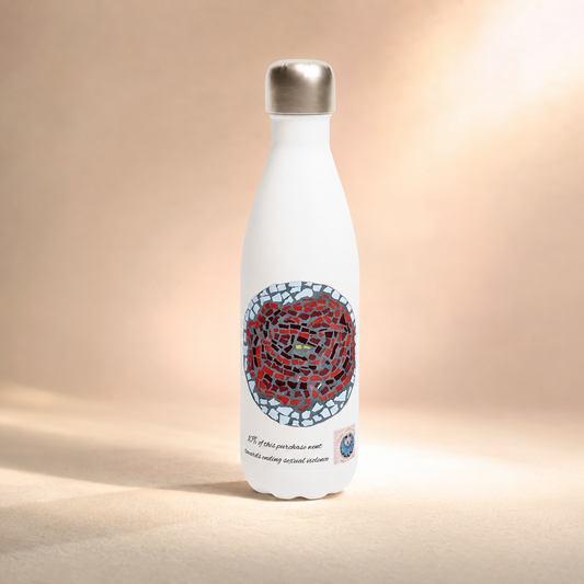 Rose Coaster 17oz Stainless Steel Water Bottle | Floral Art Bottle