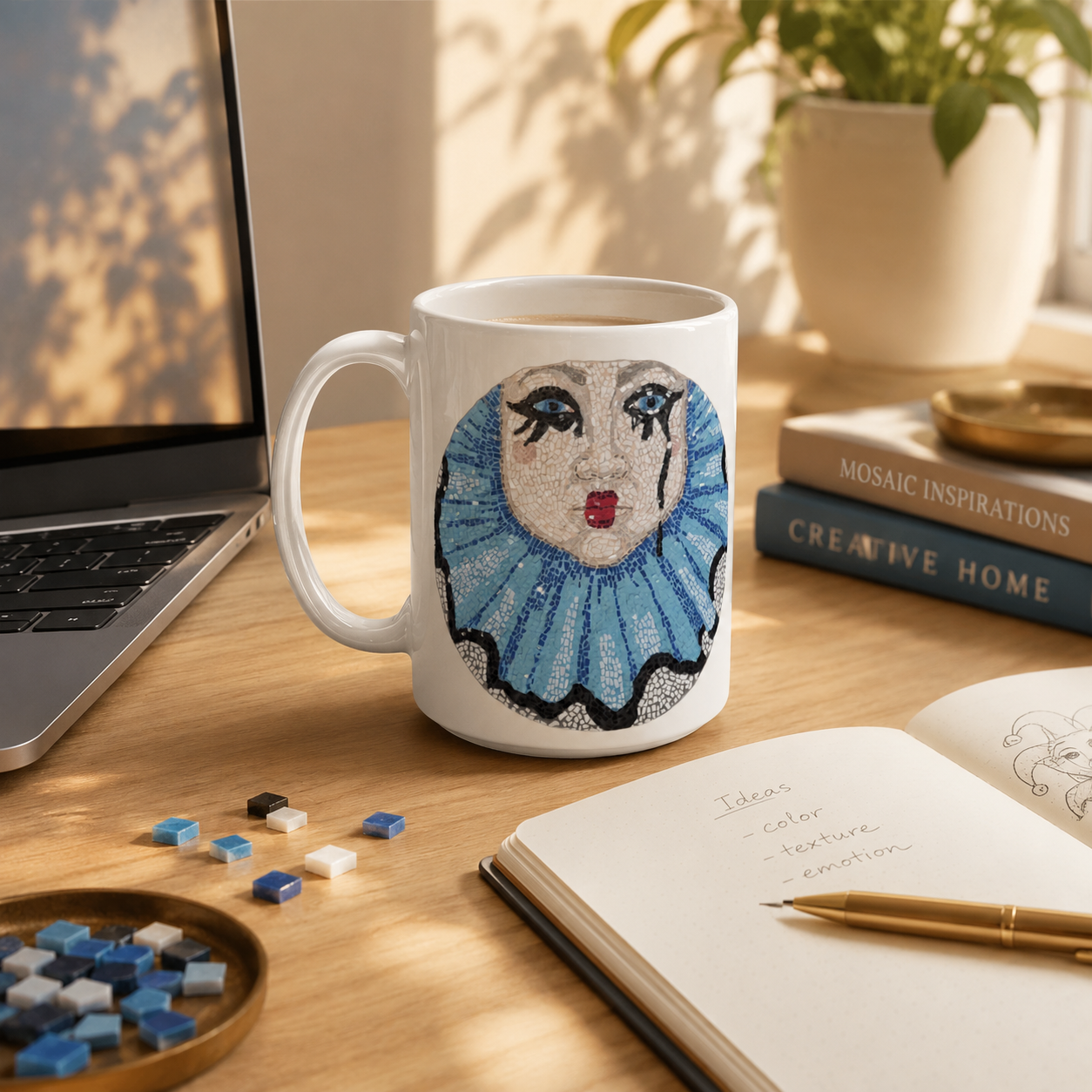 Sad Clown Pop Culture Mosaic Mug – 15oz