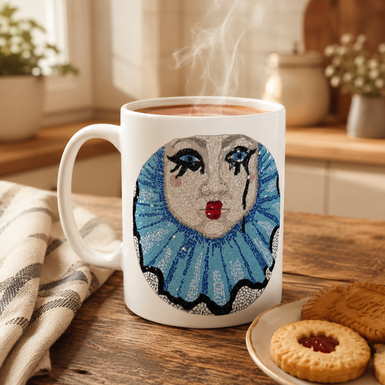 Sad Clown Pop Culture Mosaic Mug – 15oz