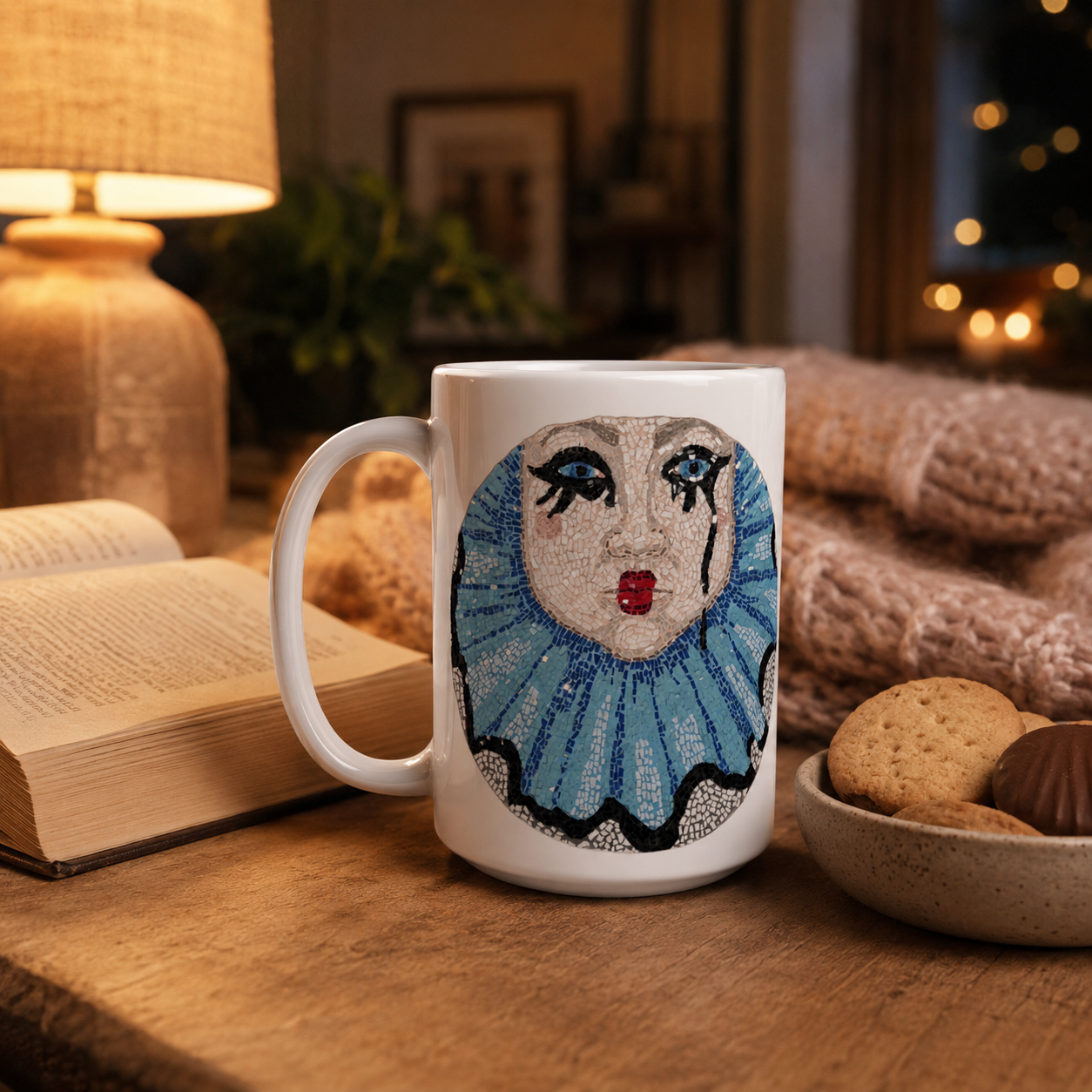 Sad Clown Pop Culture Mosaic Mug – 15oz