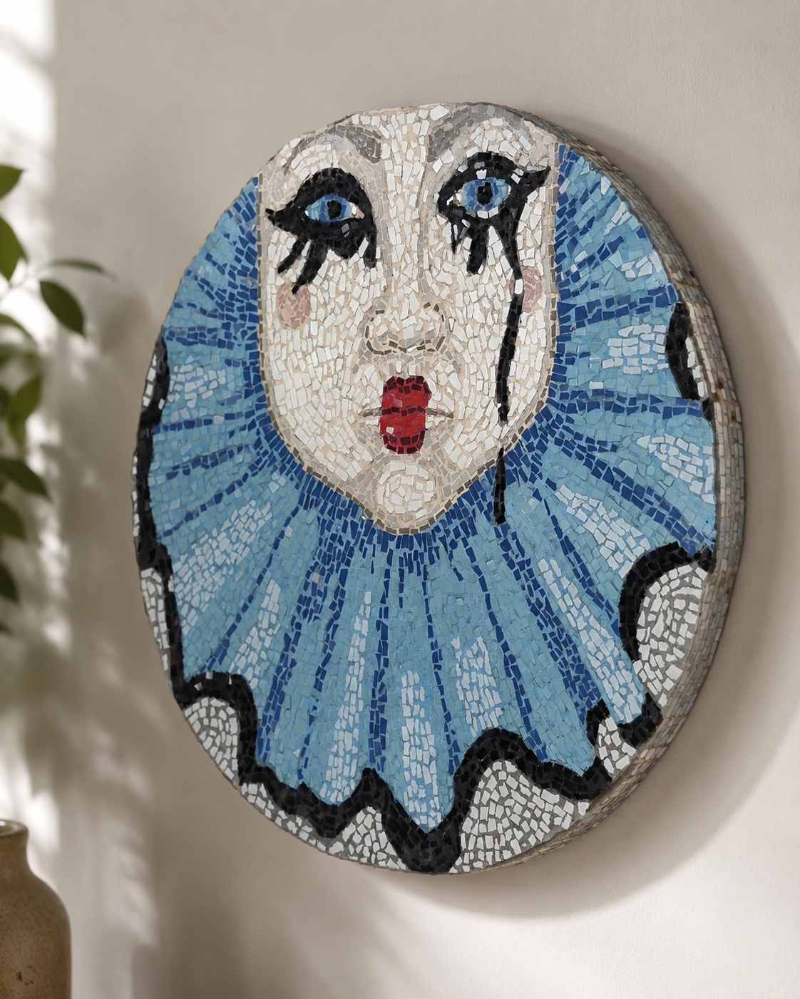 Sad Clown Original Mosaic Artwork | Handmade Australian Art About Healing & Resilience