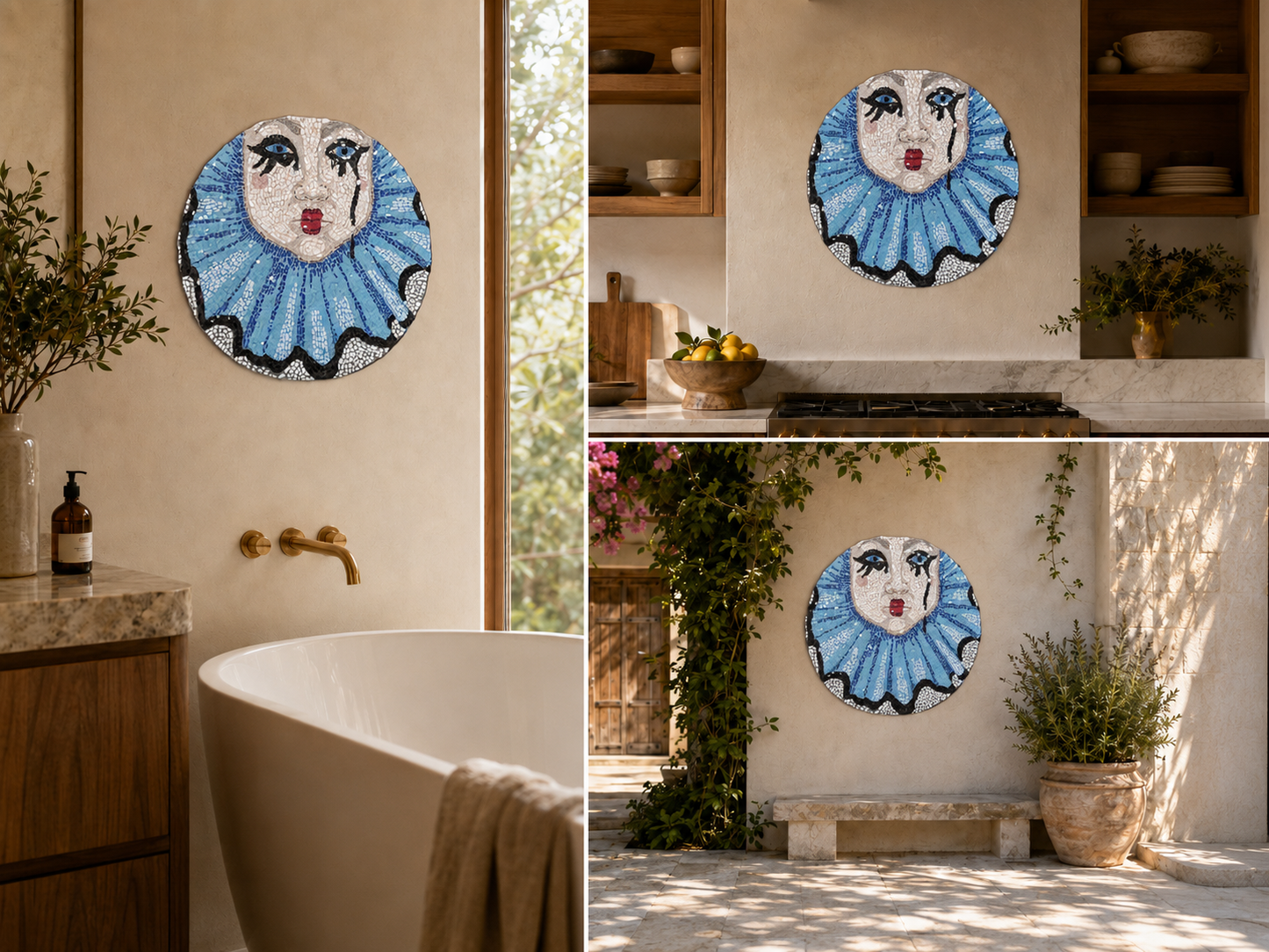 Sad Clown Original Mosaic Artwork | Handmade Australian Art About Healing & Resilience
