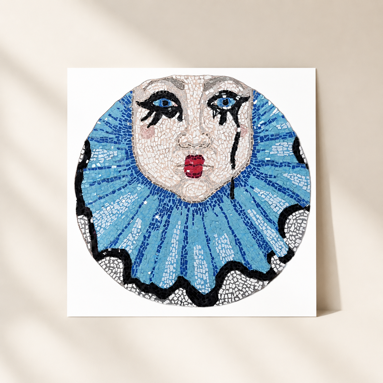 Sad Clown Hand-Signed Linen Print | Meaningful Pop Culture Art Print