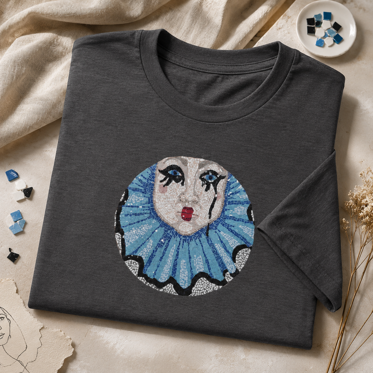 Sad Clown Pop Culture Mosaic Tee