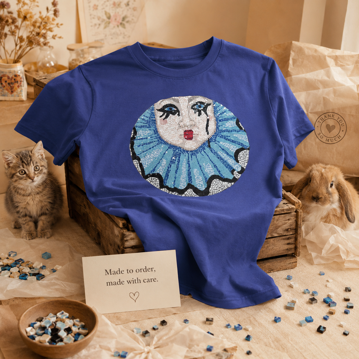 Sad Clown Pop Culture Mosaic Tee