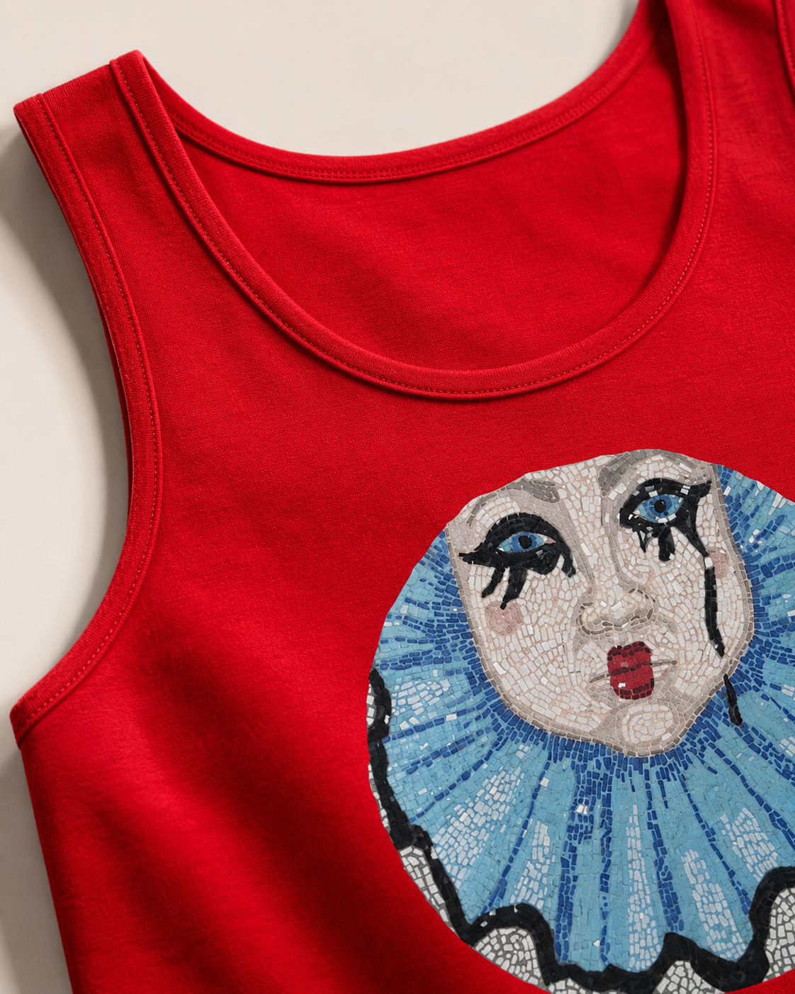 Sad Clown Pop Culture Mosaic Tank Top