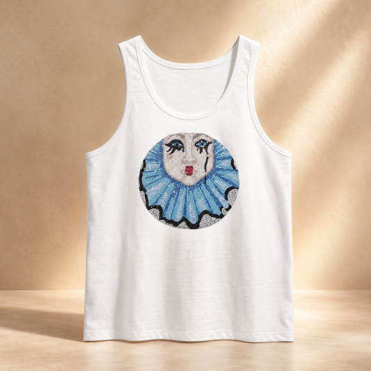 Sad Clown Pop Culture Mosaic Tank Top