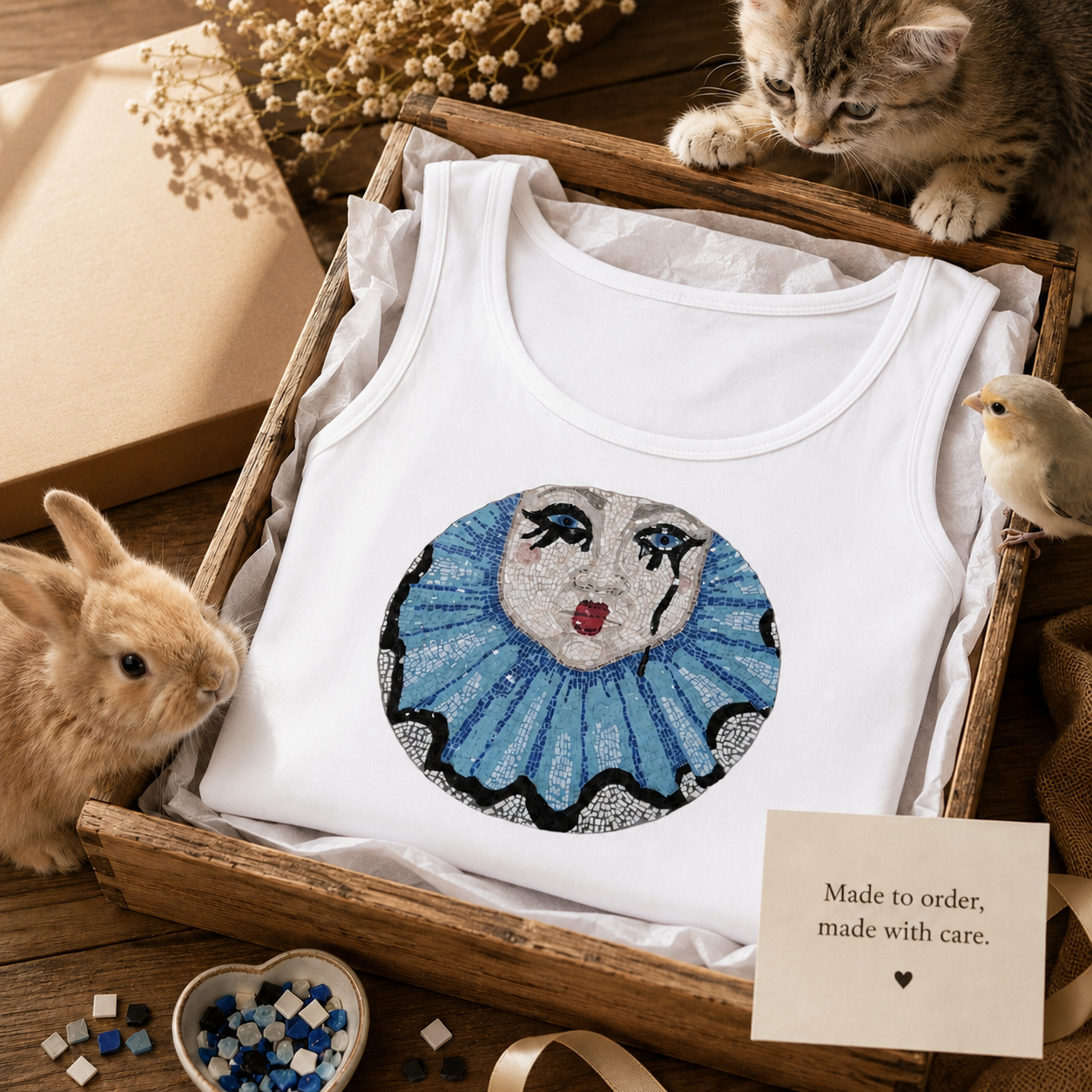 Sad Clown Pop Culture Mosaic Tank Top