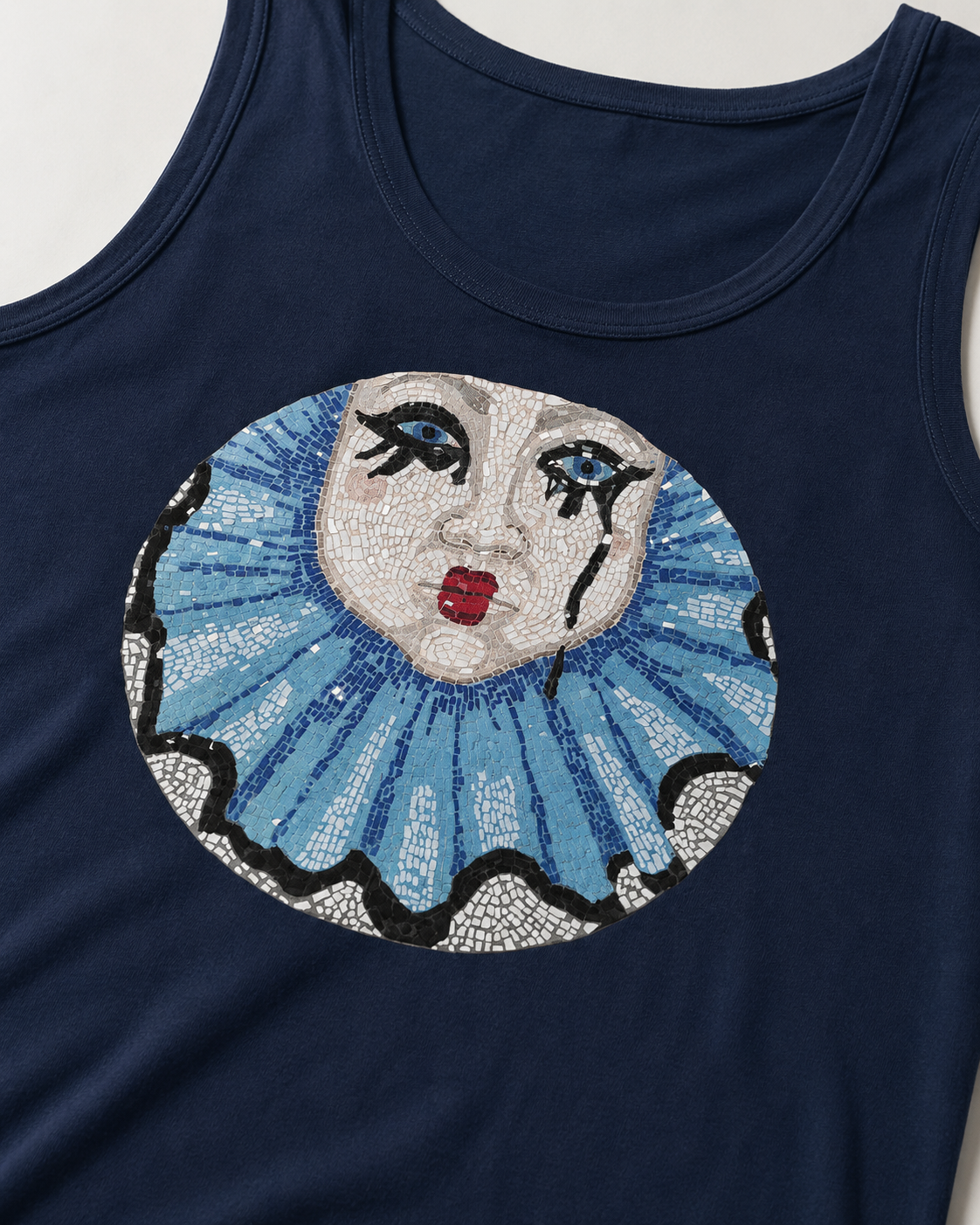 Sad Clown Pop Culture Mosaic Tank Top