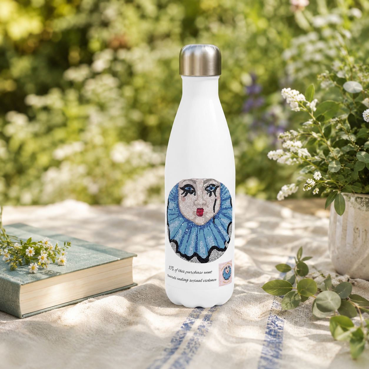 Sad Clown Stainless Steel Water Bottle — 15oz